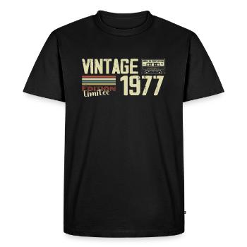 1977 Vintage Rétro Cadeau D'anniversaire 1977 - T-shirt Premium bio Homme - noir - Devant - Nico (187cm)
