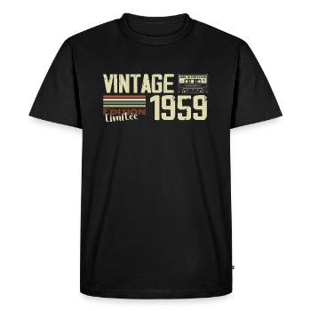 1959 Vintage Rétro Cadeau D'anniversaire 1959 - T-shirt Premium bio Homme - noir - Devant - Nico (187cm)