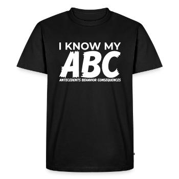 Je connais mon analyste du comportement de mon ABC Thérapeute - T-shirt Premium bio Homme - noir - Devant - Nico (187cm)