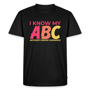 Je connais mon analyste du comportement de mon ABC Thérapeute - T-shirt Premium bio Homme - noir - Devant - Nico (187cm)
