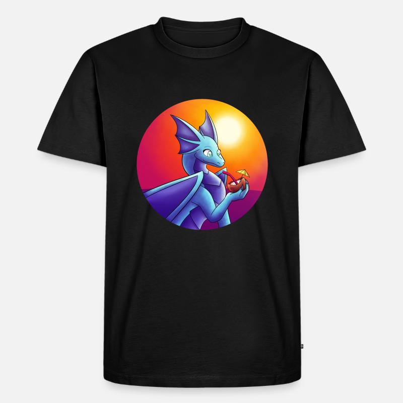 Sommer Blauer Drache - Männer Premium Bio T-Shirt - Schwarz