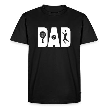 Padel Dad Padel Tennis Father Padel Player - Men's Premium Organic T-Shirt - black - Front - Nico (187cm)