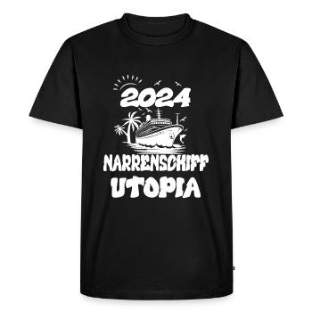 L’utopie de la Nef des fous - T-shirt Premium bio Homme - noir - Devant - Nico (187cm)