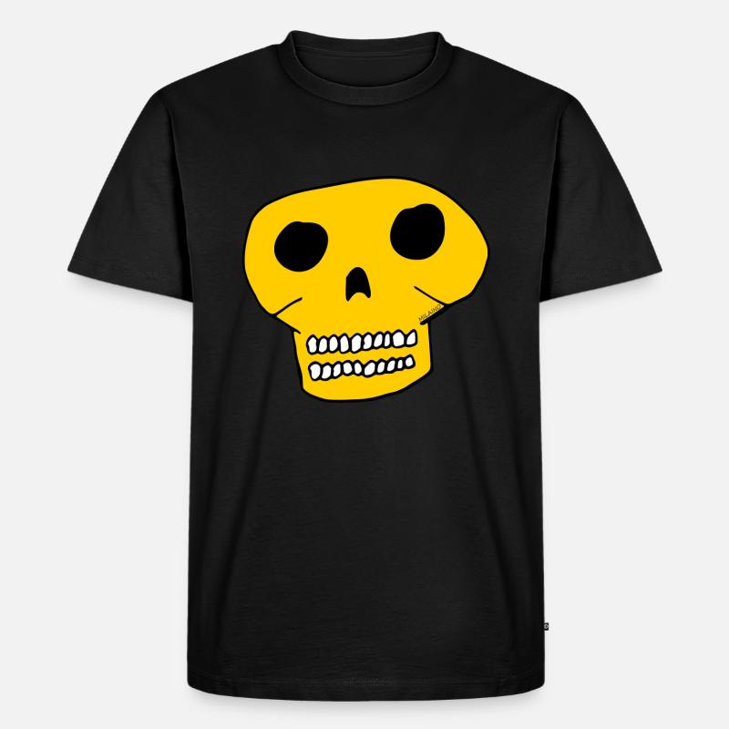 Totenkopf - Schädel - Männer Premium Bio T-Shirt - Schwarz