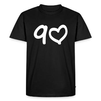 90th birthday 90 years heart gift - Men's Premium Organic T-Shirt - black - Front - Nico (187cm)