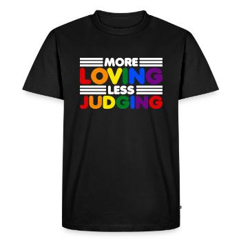 Womens More Loving Less Judging Diversity - Men's Premium Organic T-Shirt - black - Front - Nico (187cm)