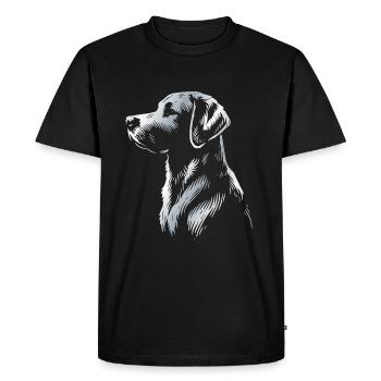 Labrador Drawing Head Silver - Men's Premium Organic T-Shirt - black - Front - Nico (187cm)