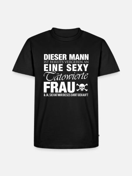 Tätowierte Frau - Männer Premium Bio T-Shirt - Schwarz