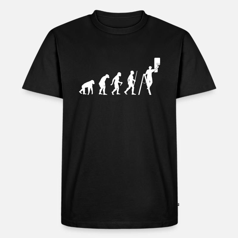 Maler Evolution - Männer Premium Bio T-Shirt - Schwarz