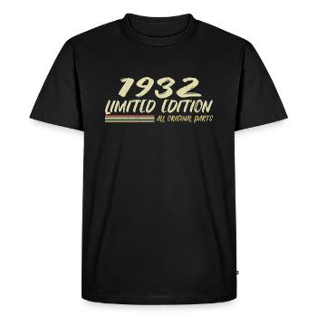 Cadeau D'anniversaire 1932 Idée Cadeau 1932 - T-shirt Premium bio Homme - noir - Devant - Nico (187cm)