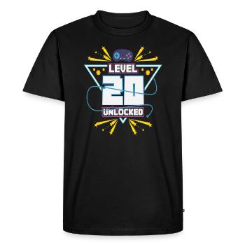 Level Up Gamer Zocker Gaming 20's Nerd Gift - Men's Premium Organic T-Shirt - black - Front - Nico (187cm)