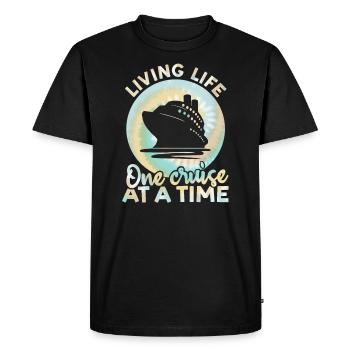 Vivre la vie une croisière à la fois Impression Tie-dye - T-shirt Premium bio Homme - noir - Devant - Nico (187cm)