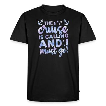 La croisière fait escale et je vais aller Tie Dye Print - T-shirt Premium bio Homme - noir - Devant - Nico (187cm)
