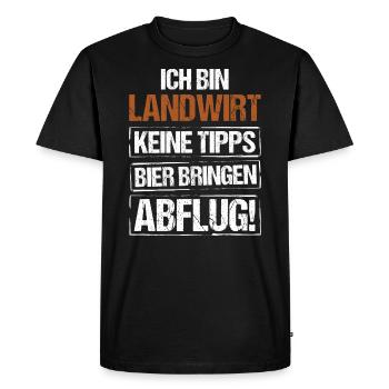 Je suis agriculteur - apporte de la bière et décolle - T-shirt Premium bio Homme - noir - Devant - Nico (187cm)