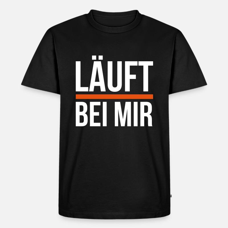 Läuft bei mir - Männer Premium Bio T-Shirt - Schwarz