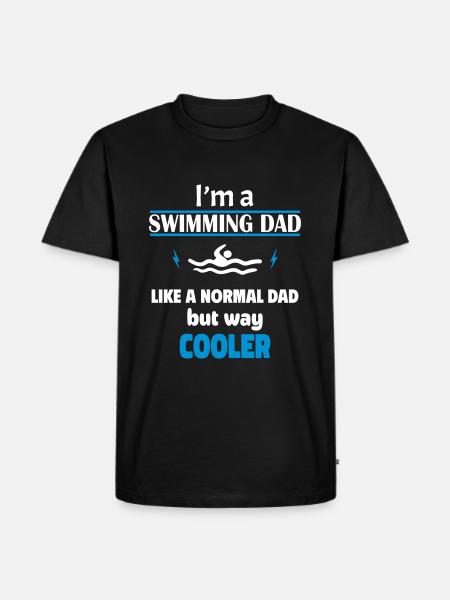Ich bin ein Schwimm Papa - Männer Premium Bio T-Shirt - Schwarz