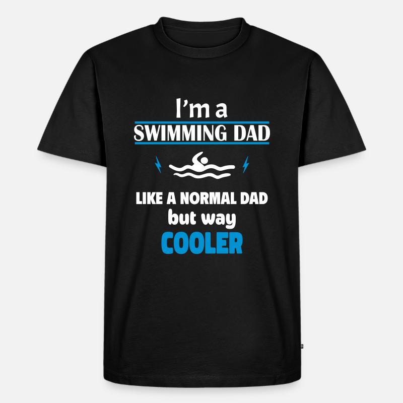Ich bin ein Schwimm Papa - Männer Premium Bio T-Shirt - Schwarz