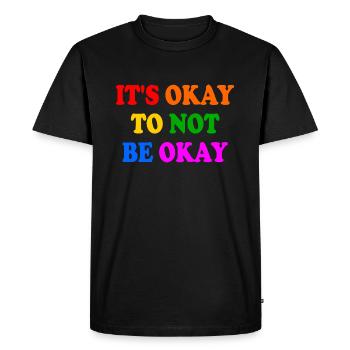 it's okay to not be okay - T-shirt Premium bio Homme - noir - Devant - Nico (187cm)