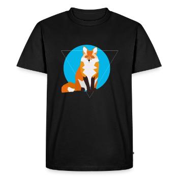 Geometric Fox - Men's Premium Organic T-Shirt - black - Front - Nico (187cm)