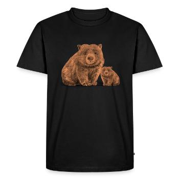 Womat with cute Baby - Männer Premium Bio T-Shirt - Schwarz - Vorne - Nico (187cm)