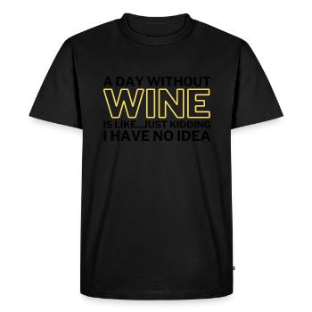 Bière drôle Une journée sans bière - T-shirt Premium bio Homme - noir - Devant - Nico (187cm)