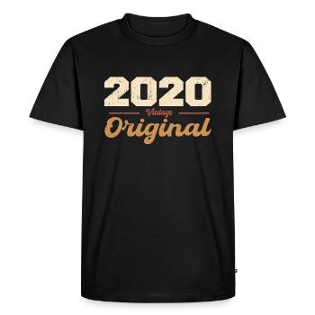 2020 Vintage Anniversary Retro Gift 2020 - Men's Premium Organic T-Shirt - black - Front - Nico (187cm)
