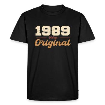 1989 Vintage Anniversaire Rétro Cadeau 1989 - T-shirt Premium bio Homme - noir - Devant - Nico (187cm)