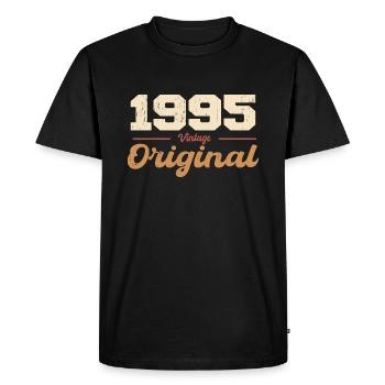 1995 Vintage Anniversary Retro Gift 1995 - Men's Premium Organic T-Shirt - black - Front - Nico (187cm)