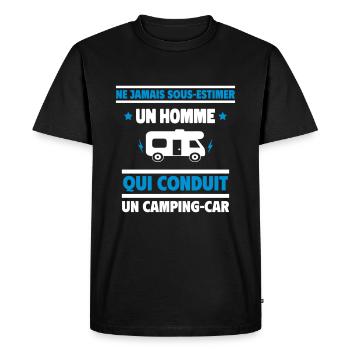 Ne sous-estimez qui conduit un camping-car - T-shirt Premium bio Homme - noir - Devant - Nico (187cm)