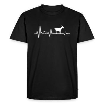 Chèvre billy goat EKG battement de coeur chèvres éleveur de chèvre - T-shirt Premium bio Homme - noir - Devant - Nico (187cm)
