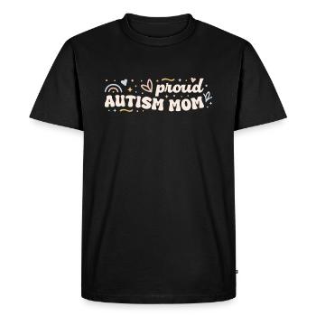 Maman enfant autiste - T-shirt Premium bio Homme - noir - Devant - Nico (187cm)
