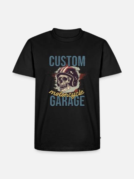 CUSTOM motorcycle GARAGE - Men's Premium Organic T-Shirt - black