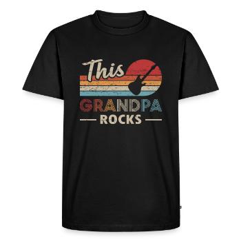Gitarre Opa Rockt - Männer Premium Bio T-Shirt - Schwarz - Vorne - Nico (187cm)