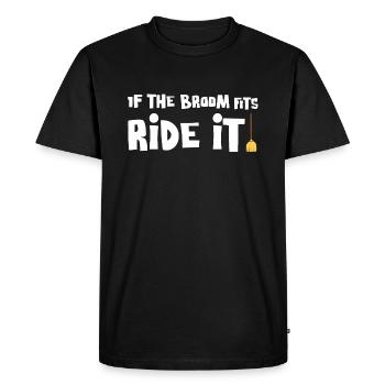 If the Broom Fits Ride It Perfect Tee for Witches - Men's Premium Organic T-Shirt - black - Front - Nico (187cm)