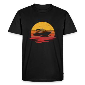 Bateau à moteur Yacht Bateau de sport Capitaine - T-shirt Premium bio Homme - noir - Devant - Nico (187cm)