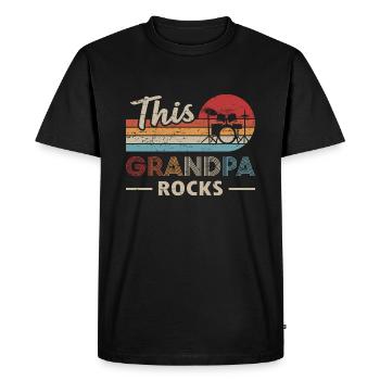 Ce grand-père Rocks batteur - T-shirt Premium bio Homme - noir - Devant - Nico (187cm)