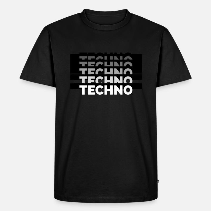 Techno - Männer Premium Bio T-Shirt - Schwarz