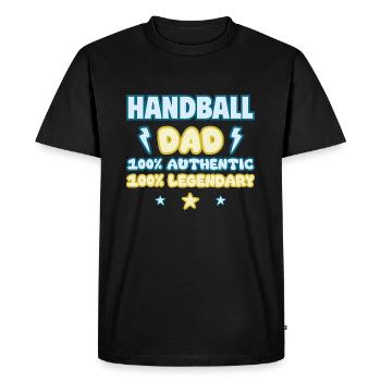 Papa joueur de handball,Cadeau de fête des pères,Handball - T-shirt Premium bio Homme - noir - Devant - Nico (187cm)