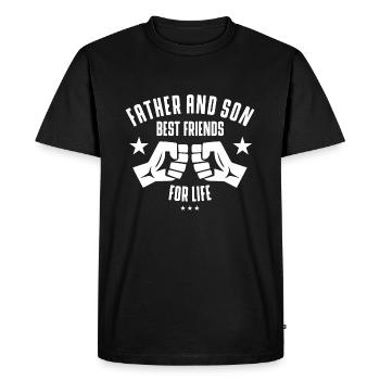 Vater und Sohn beste Freunde fürs Leben - Men's Premium Organic T-Shirt - black - Front - Nico (187cm)