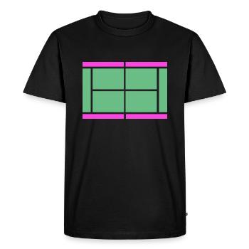 Tennis Balle de match Court de tennis Netball Court de tennis - T-shirt Premium bio Homme - noir - Devant - Nico (187cm)