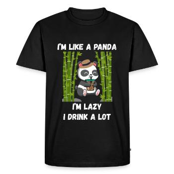 Mode panda paresseux - T-shirt Premium bio Homme - noir - Devant - Nico (187cm)