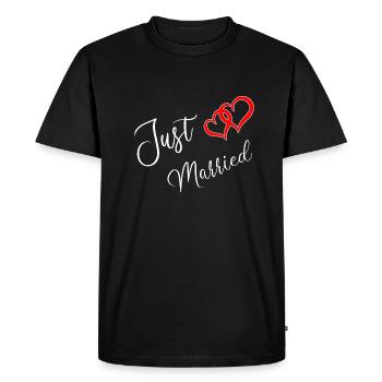 Juste marié - T-shirt Premium bio Homme - noir - Devant - Nico (187cm)