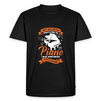 Drôle de piano Piano Piano Player Cadeau - T-shirt Premium bio Homme - noir - Devant - Nico (187cm)