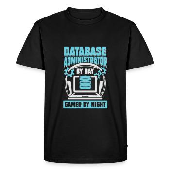 Database Administrator DBA Gaming Gamer Gift - Men's Premium Organic T-Shirt - black - Front - Nico (187cm)