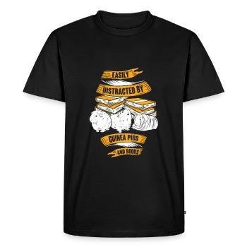 Lire le cadeau du lecteur de livre cochon d’Inde - T-shirt Premium bio Homme - noir - Devant - Nico (187cm)