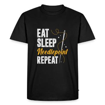 Needlepoint Broderie Broderie Stickerin Cadeau - T-shirt Premium bio Homme - noir - Devant - Nico (187cm)