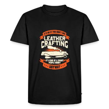 Leather Processing Hobby Leather Craft Gift - Men's Premium Organic T-Shirt - black - Front - Nico (187cm)