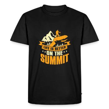 Summit Mountain Ascent Mountaineer Gift - Men's Premium Organic T-Shirt - black - Front - Nico (187cm)