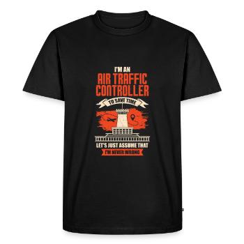 Funny Air Traffic Controller Job Air Traffic Controller Gift - Men's Premium Organic T-Shirt - black - Front - Nico (187cm)