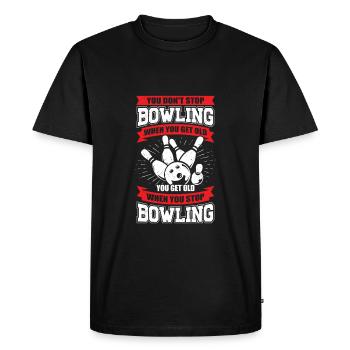 Bowling Grand-père Old Man Bowling Player Cadeau - T-shirt Premium bio Homme - noir - Devant - Nico (187cm)